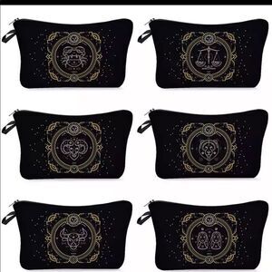 FUDEAM 12 Zodiac Print Pattern Women Waterproof Cosmetic Bag New 2 poly mailers